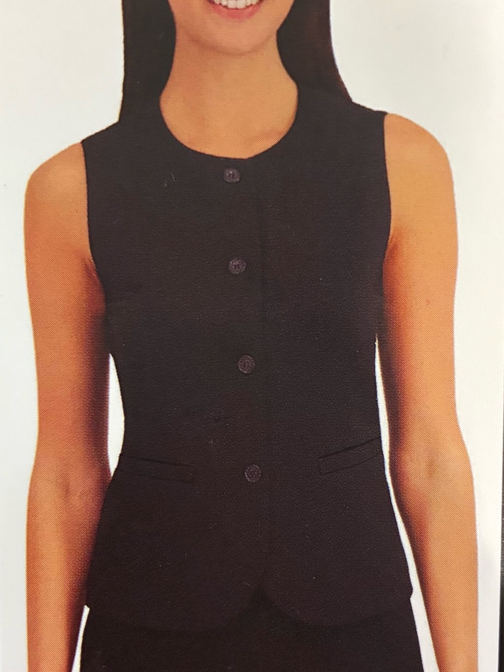 NWT Women’s Kenneth Cole Sleeveless Black Button-Front Vest Small